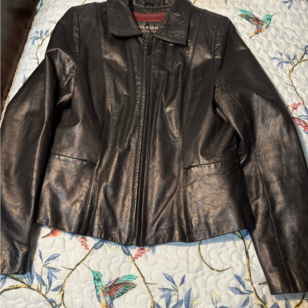 Wilson Black Leather Biker Jacket
